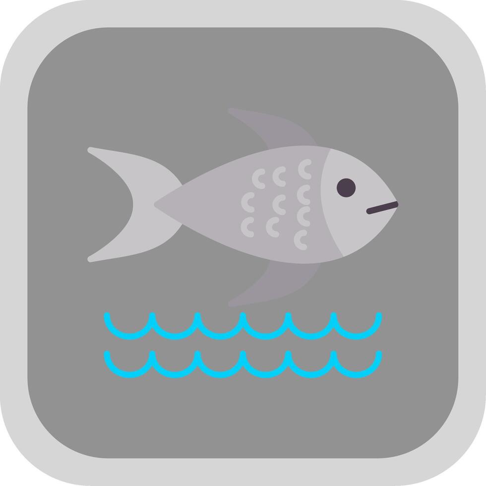 Fish Flat Round Corner Icon vector