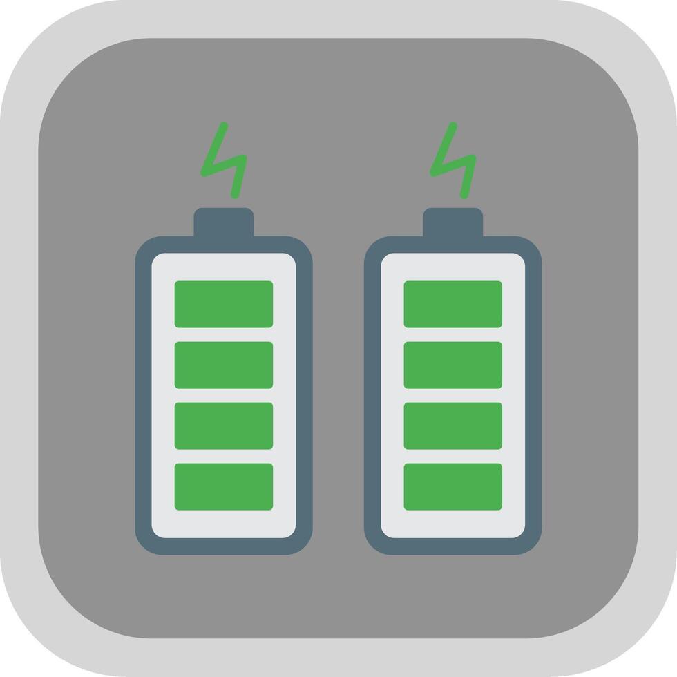 Batteries Flat Round Corner Icon vector