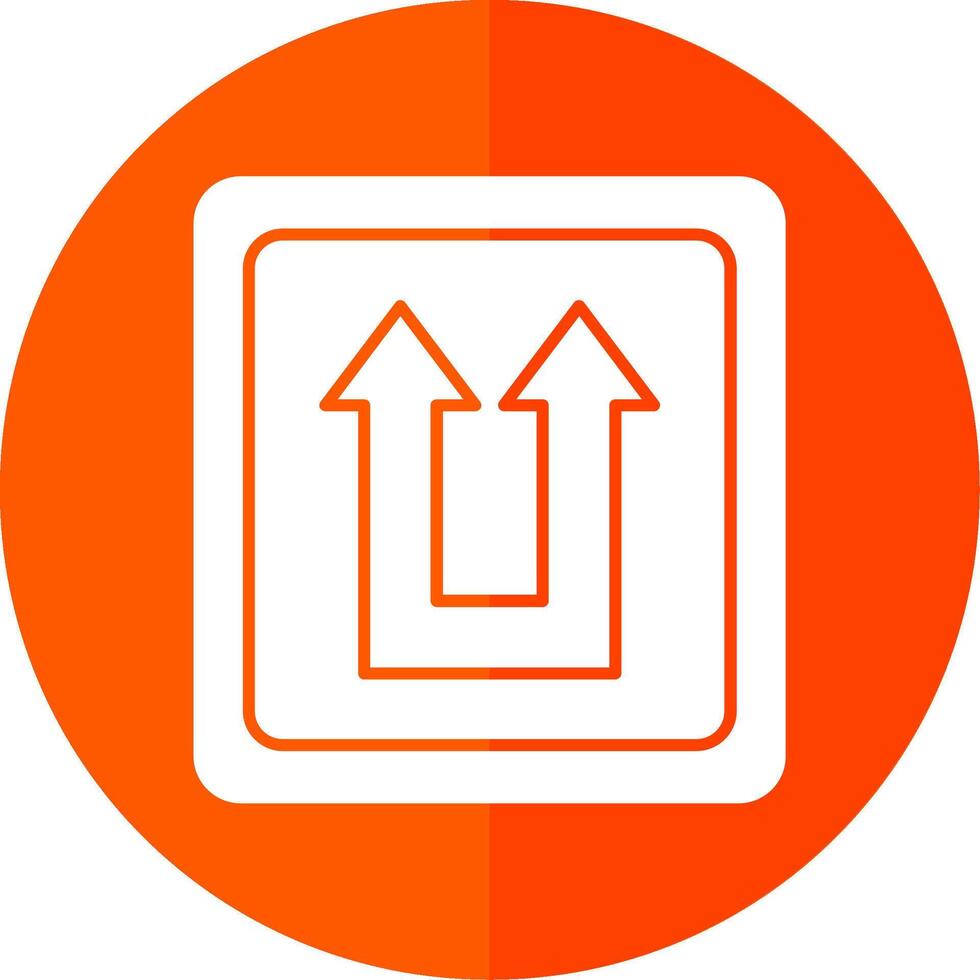 Two Arrows Glyph Red Circle Icon vector
