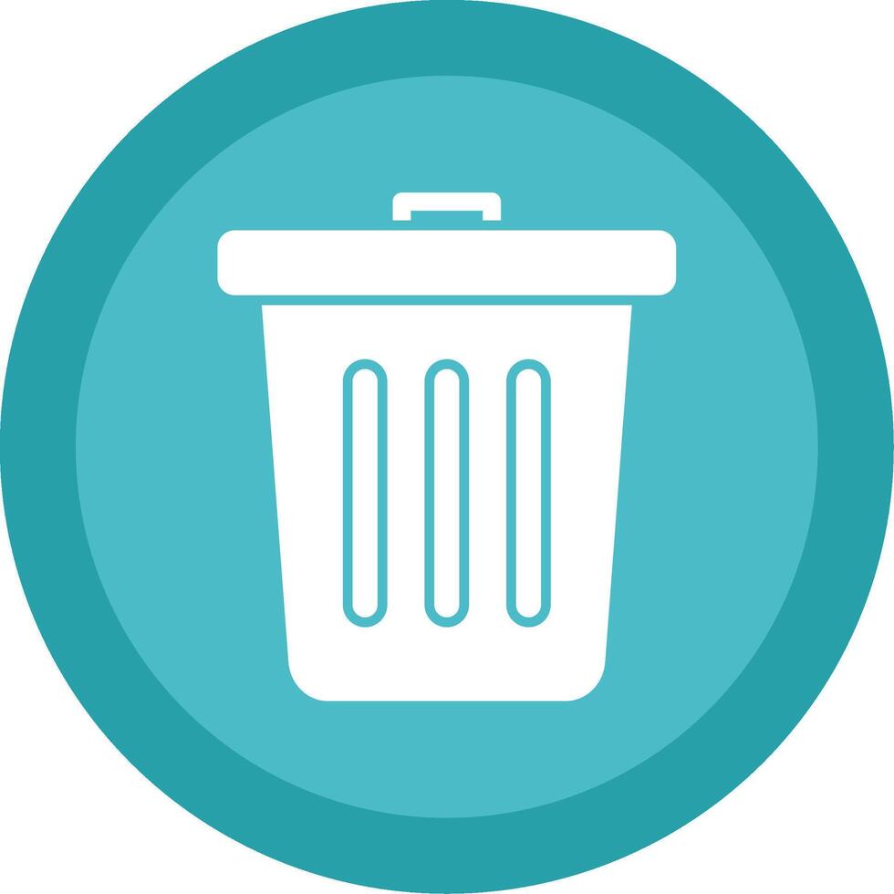 Garbage Glyph Multi Circle Icon vector