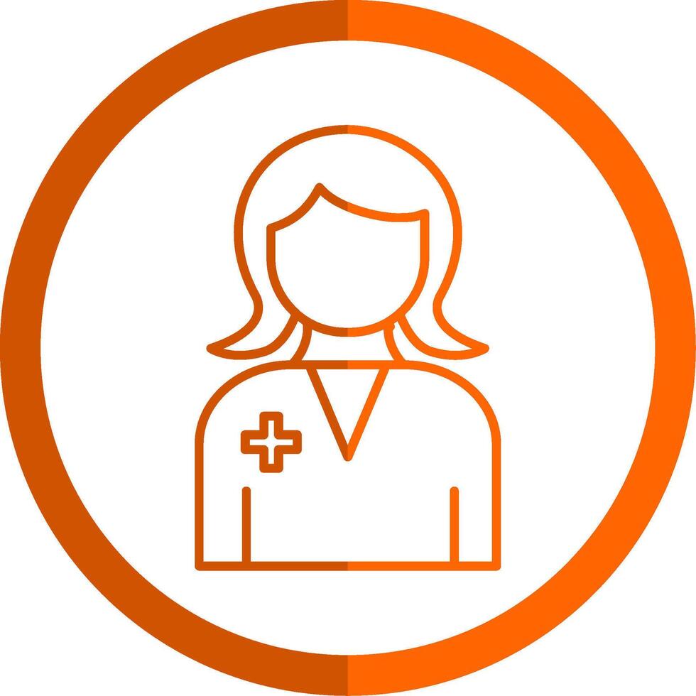 médico línea naranja circulo icono vector