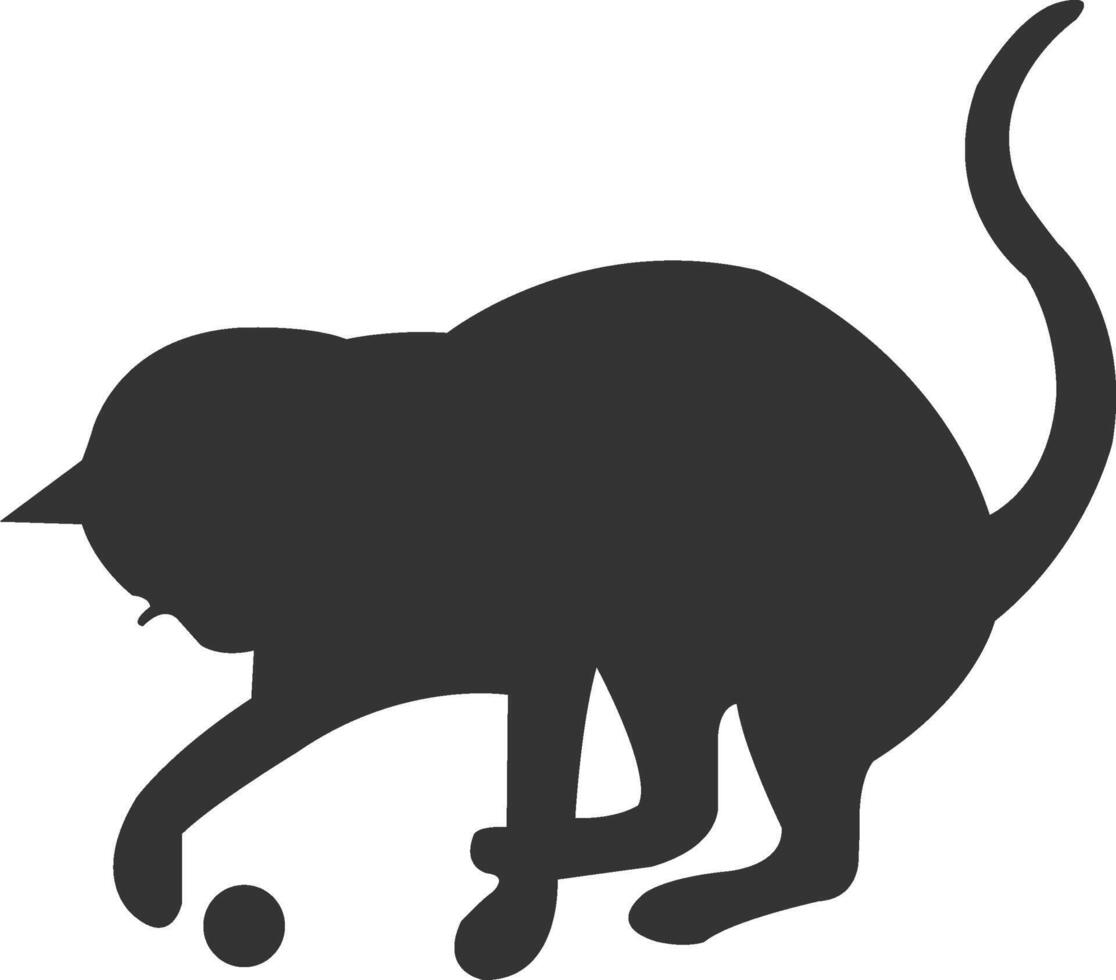 a cat playing with a ball on a white background vector