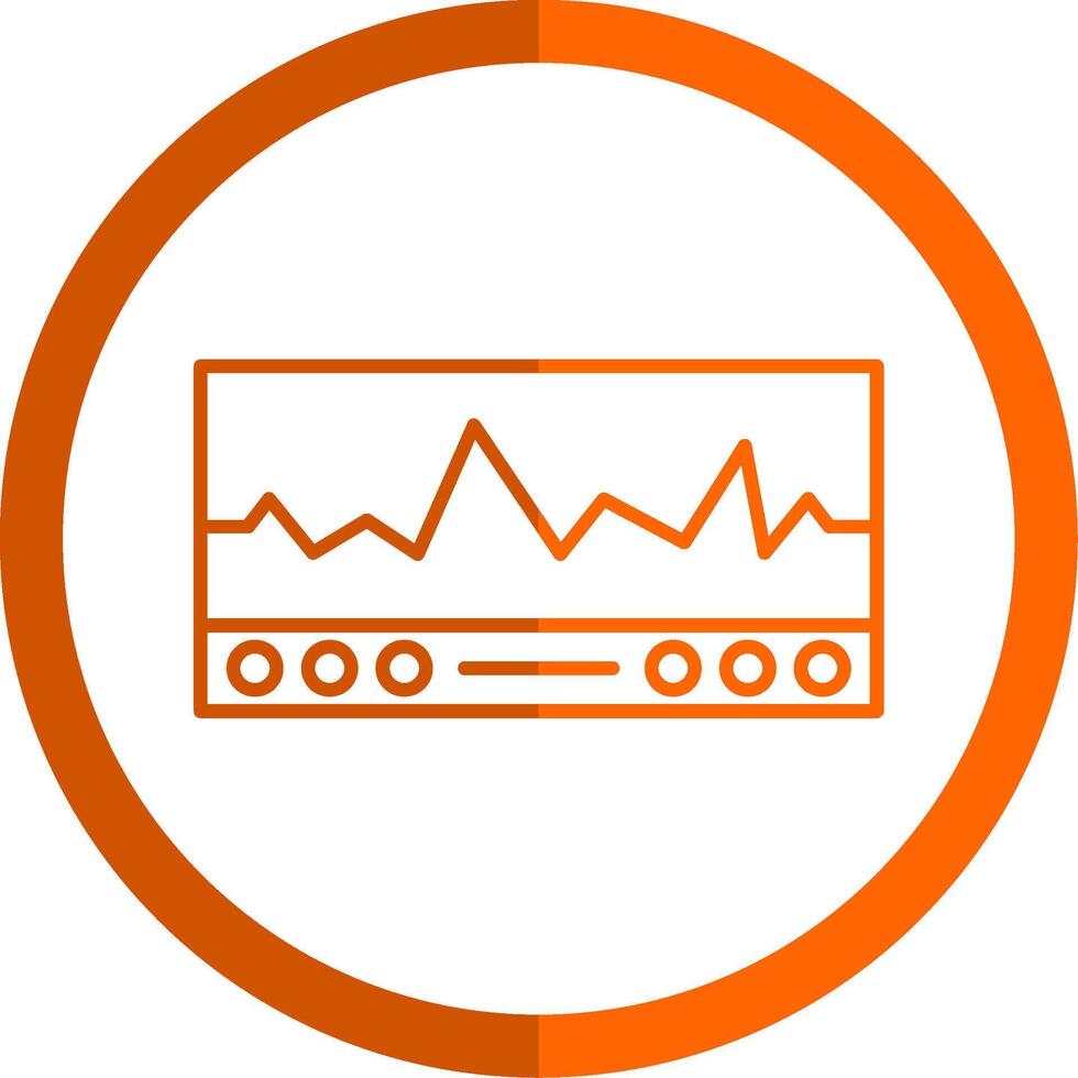 ekg línea naranja circulo icono vector