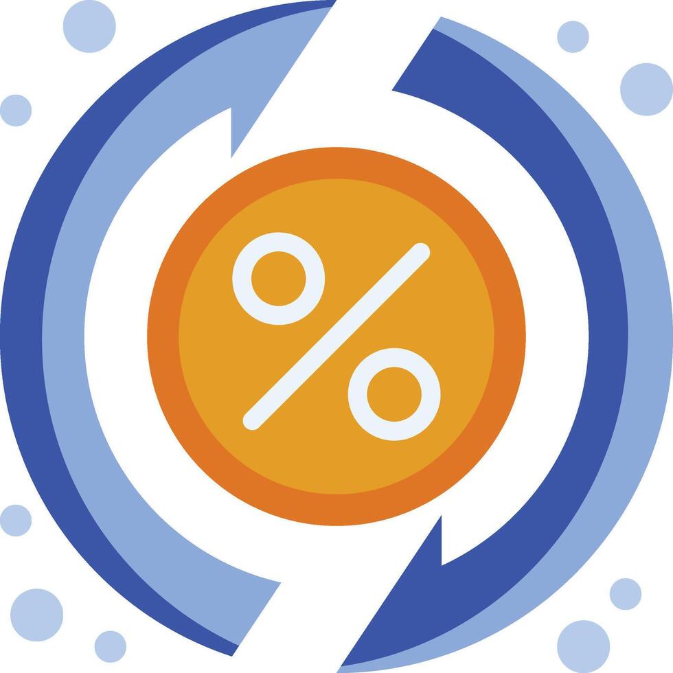 un circulo con un naranja y azul dólar firmar vector