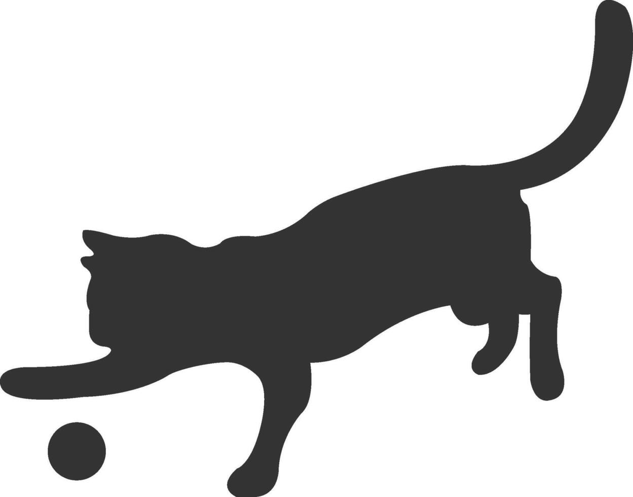 cat playing with ball illustration vector