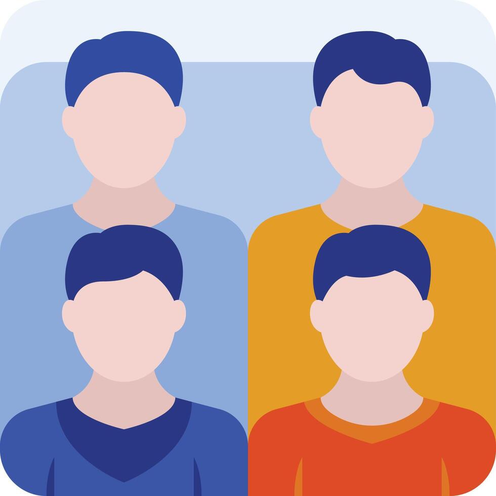 a group of people in different colors vector
