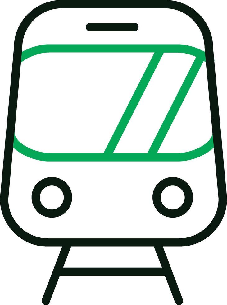 un verde y blanco tren icono vector