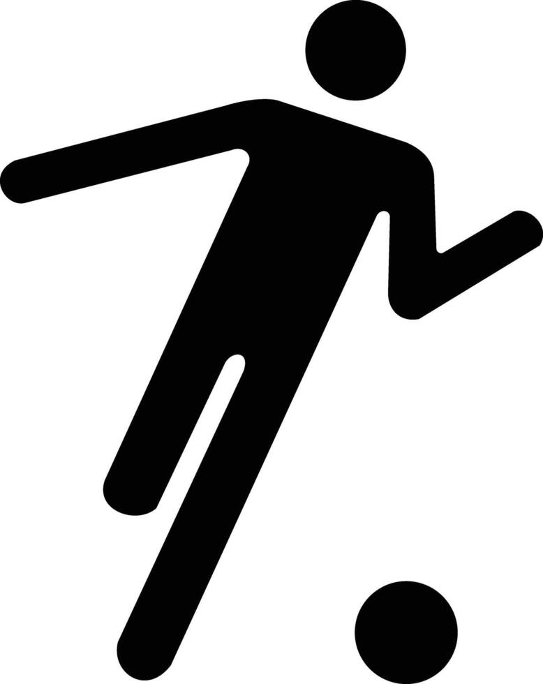 a black silhouette of a man kicking a soccer ball vector