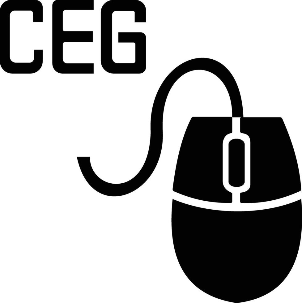 un negro y blanco logo con el palabra ceg vector