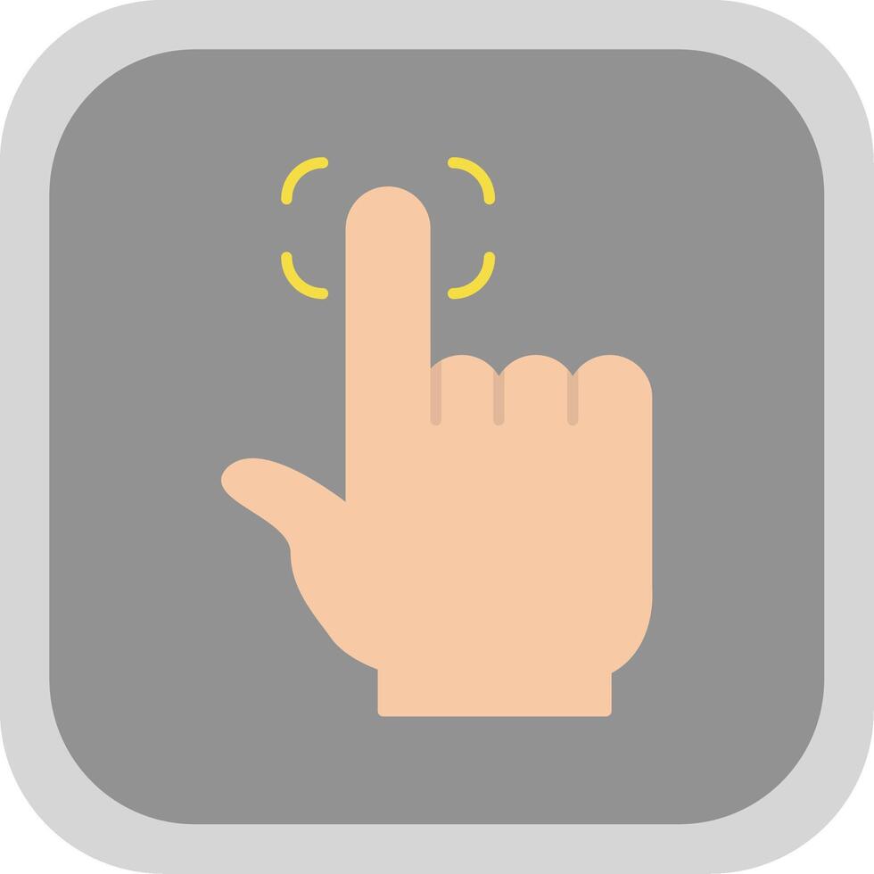 Finger Print Flat Round Corner Icon vector