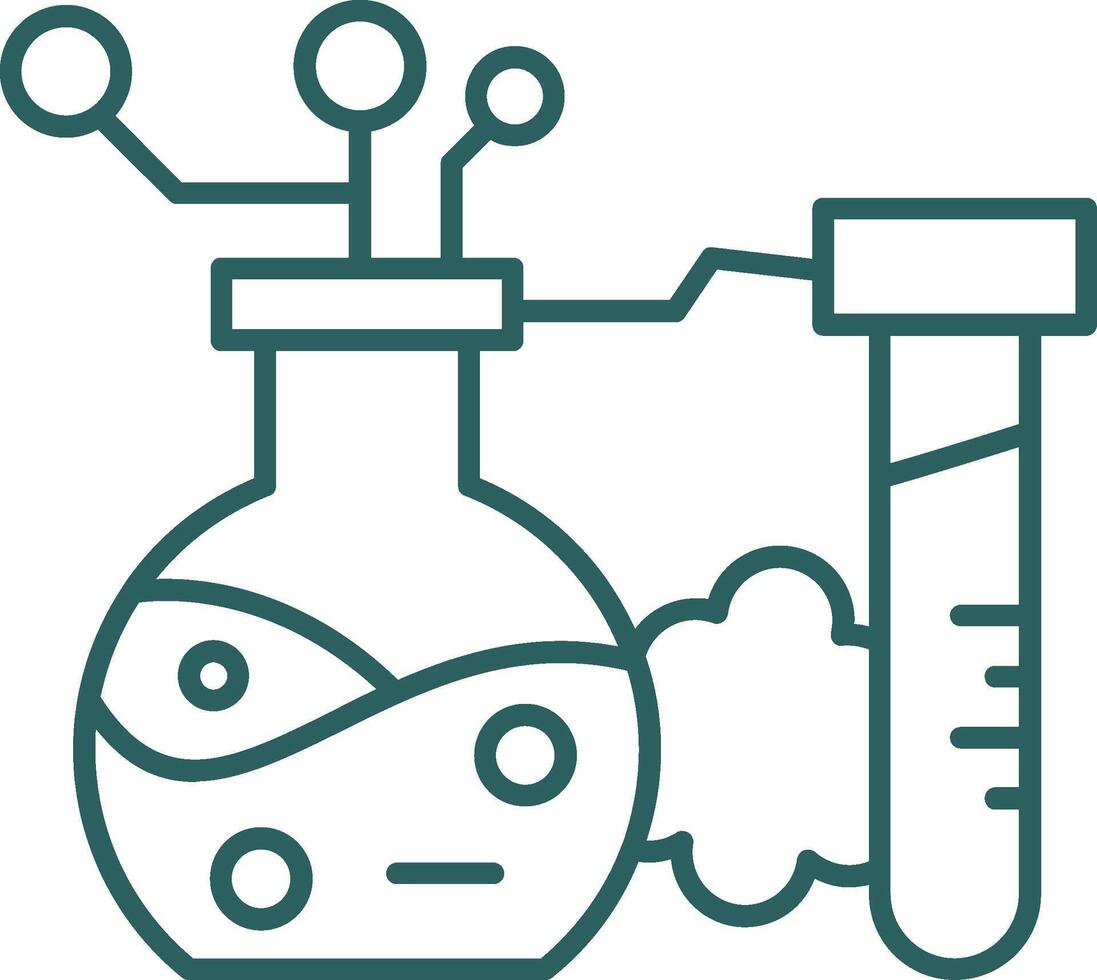 Chemical Reaction Line Gradient Round Corner Icon vector