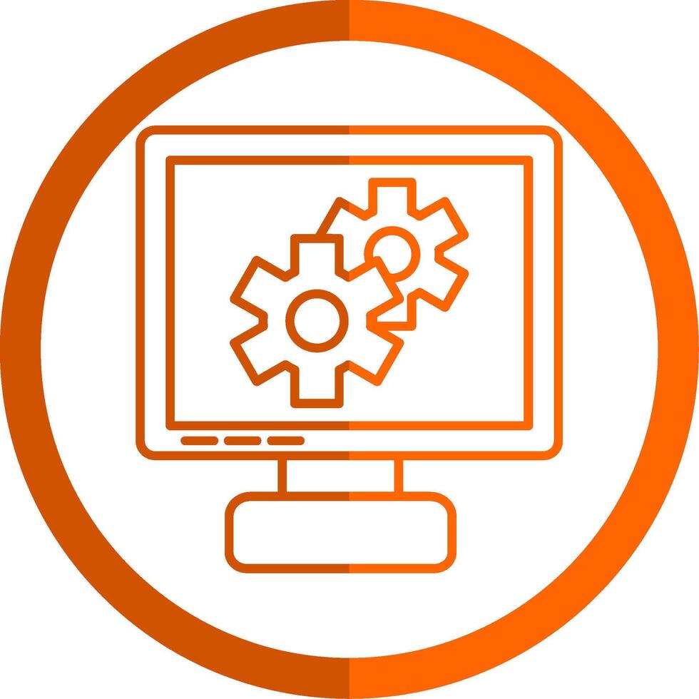 Setting Line Orange Circle Icon vector