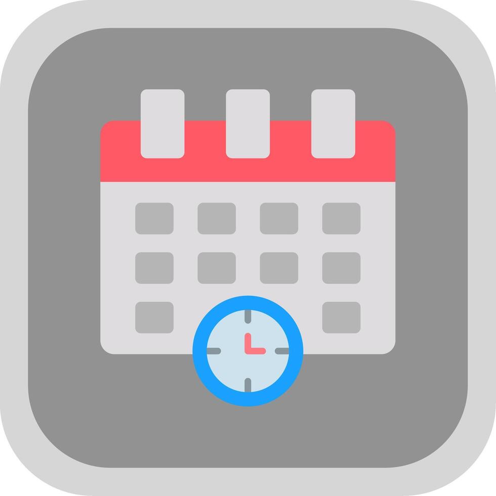 Schedule Flat Round Corner Icon vector