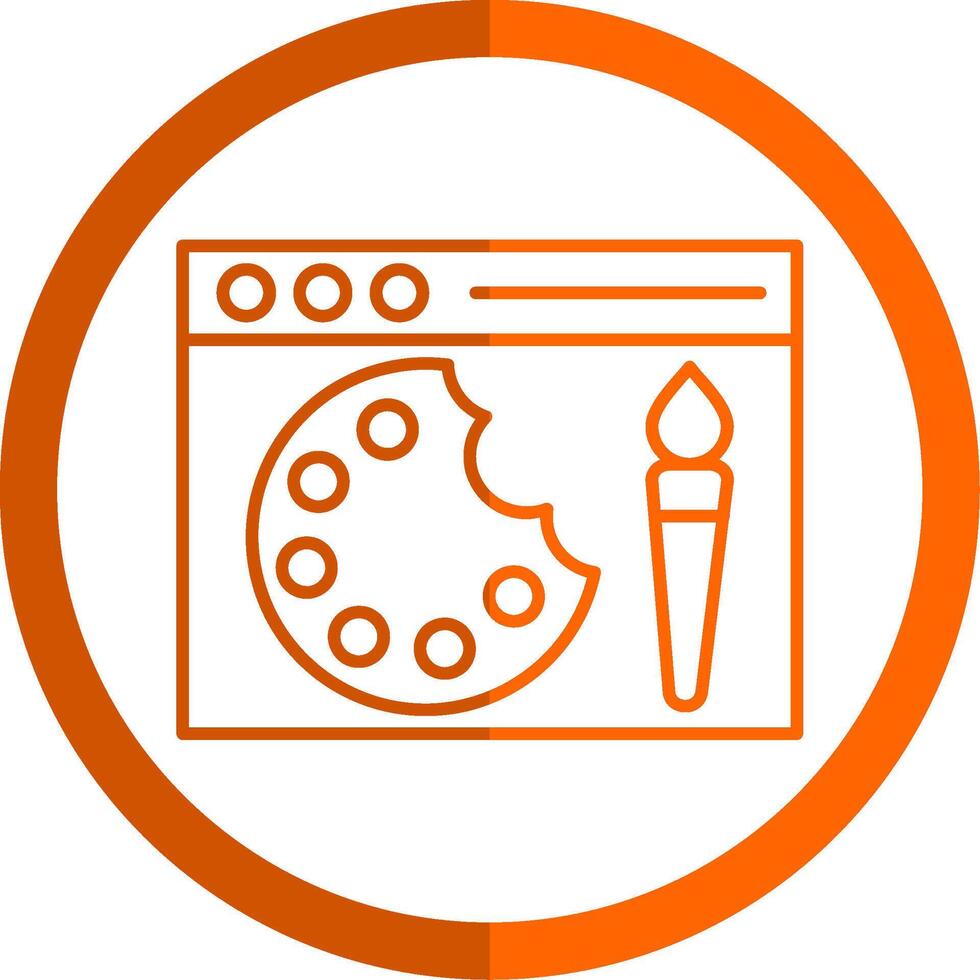 Paint Line Orange Circle Icon vector