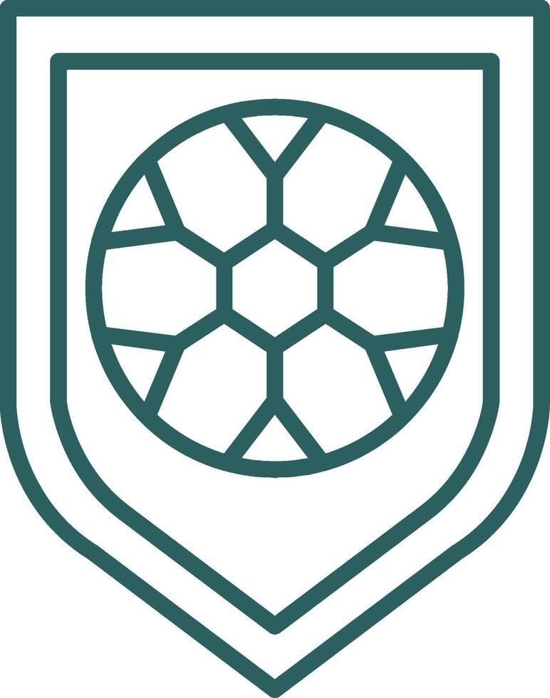 Football Badge Line Gradient Round Corner Icon vector