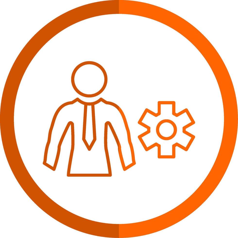 Businessman Line Orange Circle Icon vector