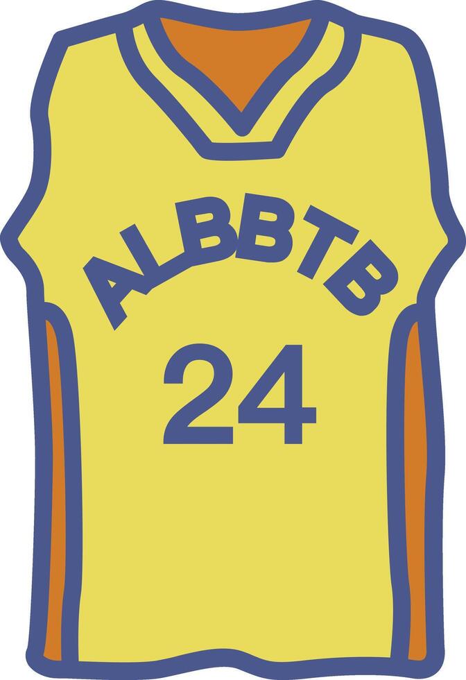 un amarillo baloncesto jersey con el número 24 en eso vector