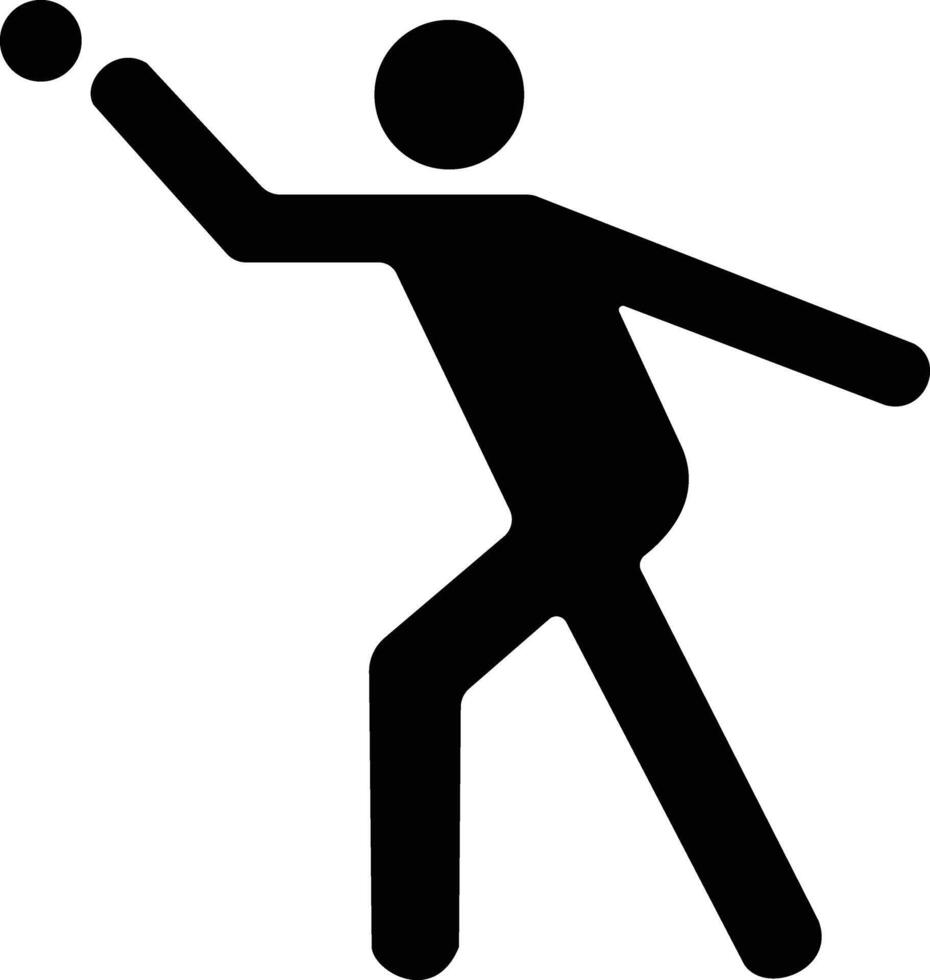 a black silhouette of a man throwing a ball vector