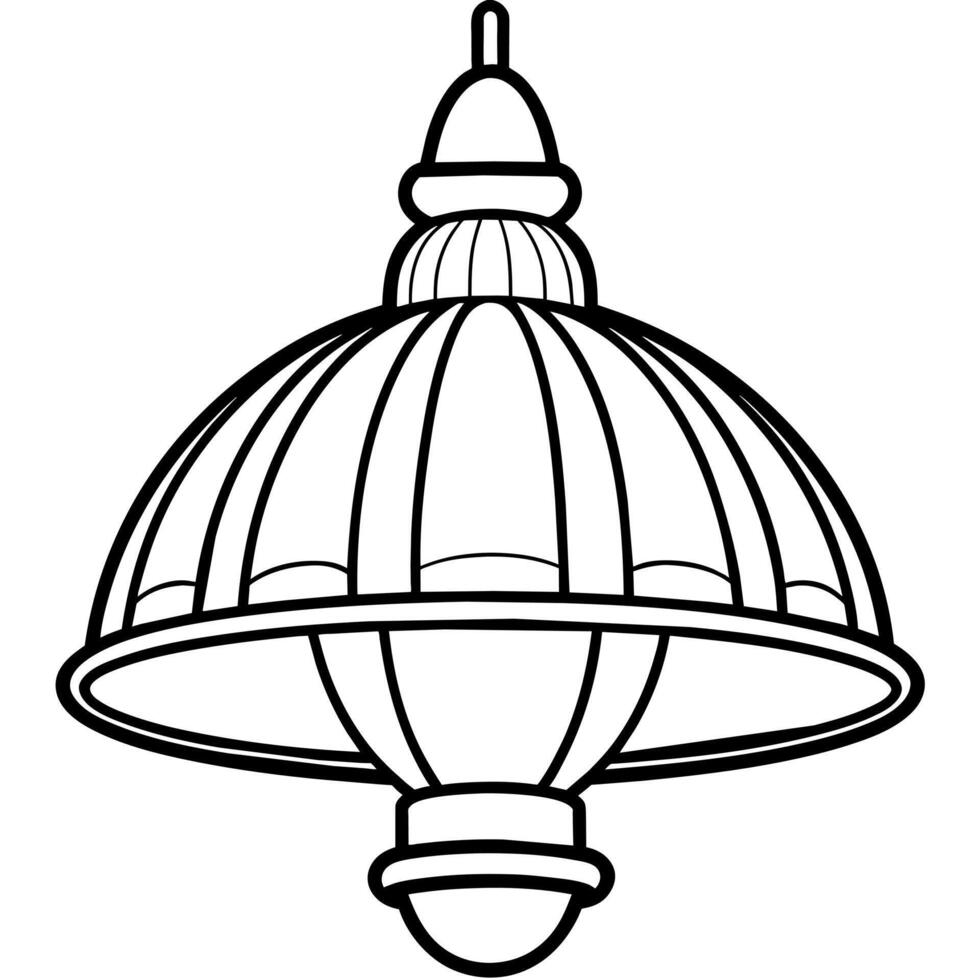 lamp outline illustration digital coloring book page line art drawing vector