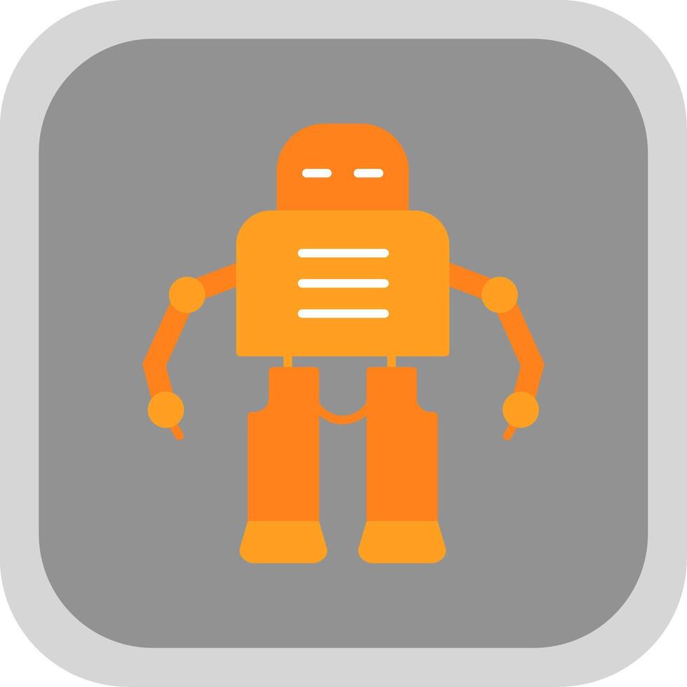 Robot Flat Round Corner Icon vector