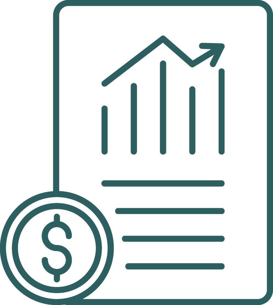 Document Line Gradient Round Corner Icon vector