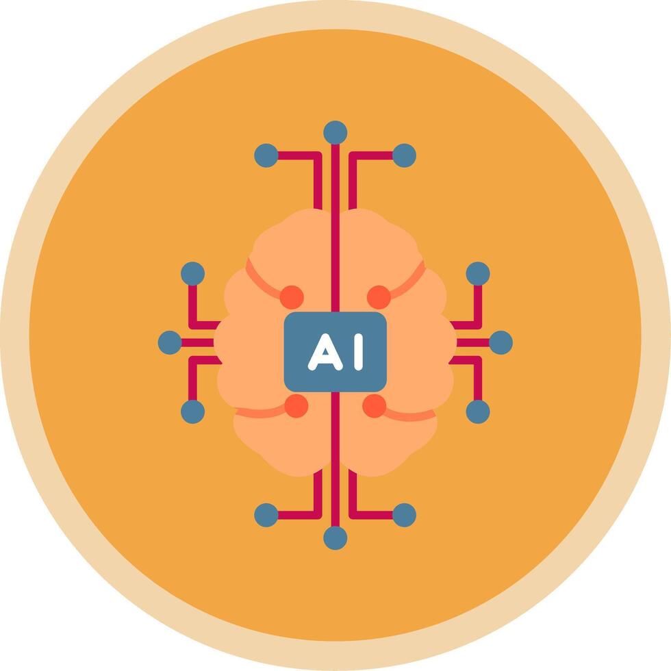 artificial inteligencia plano multi circulo icono vector