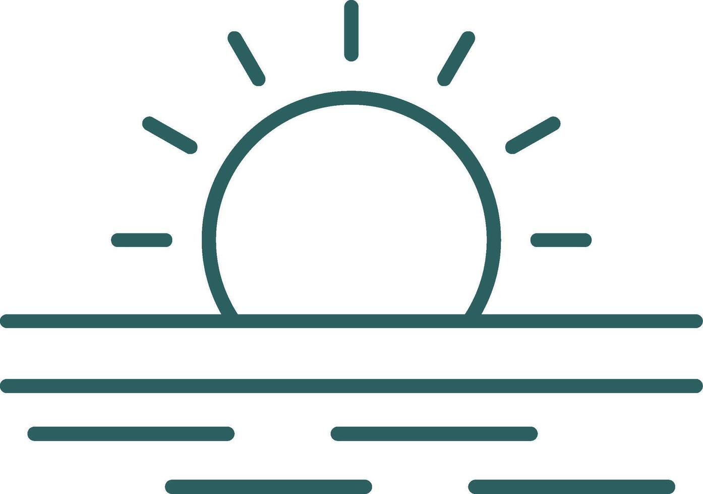 Ramadan Sunrise Line Gradient Round Corner Icon vector