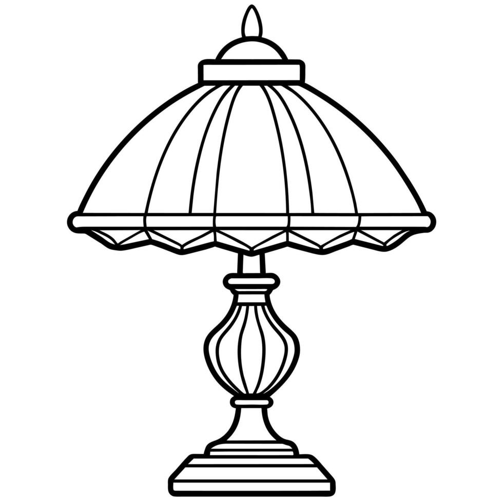 lamp outline illustration digital coloring book page line art drawing vector