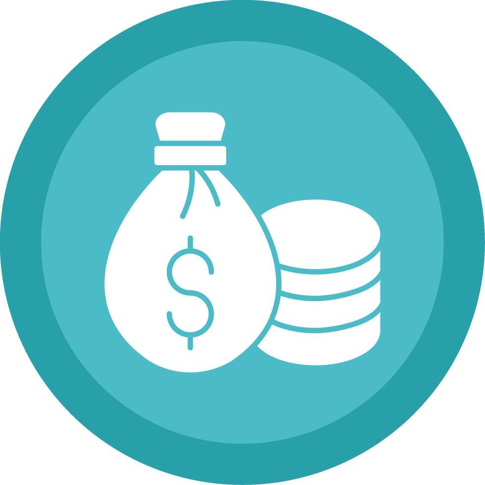 Money Bag Glyph Multi Circle Icon vector