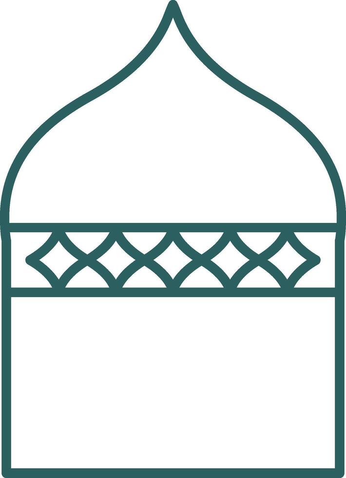 Islamic Architecture Line Gradient Round Corner Icon vector