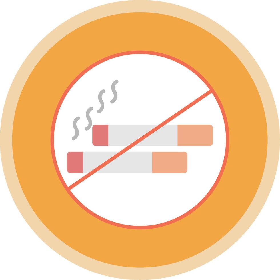No Smoking Flat Multi Circle Icon vector