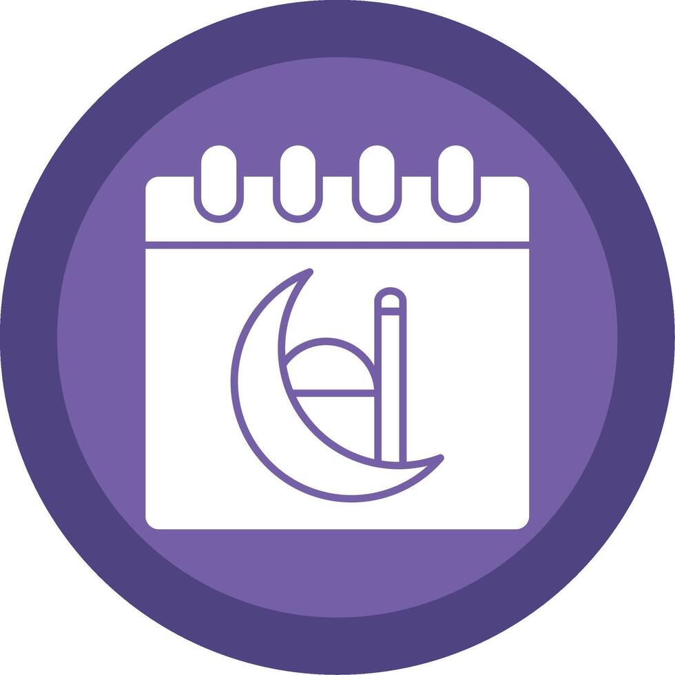 Calendar Glyph Multi Circle Icon vector