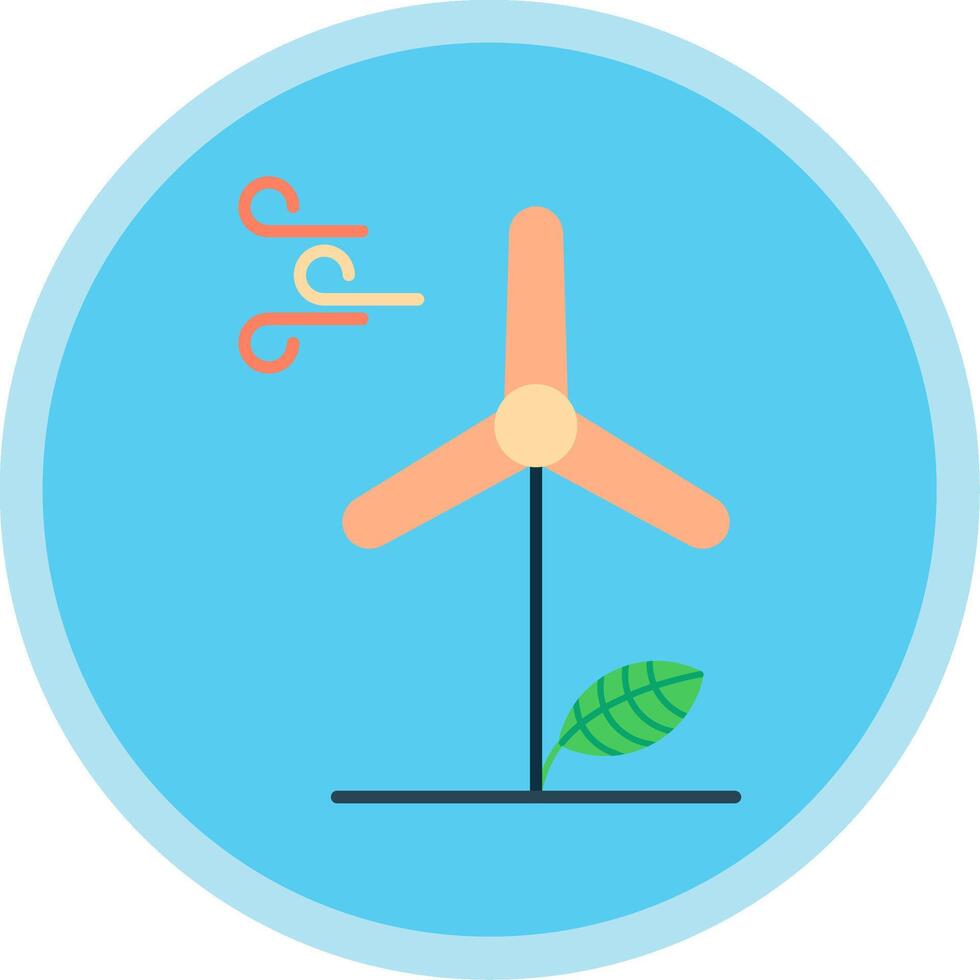 Wind Energy Flat Multi Circle Icon vector