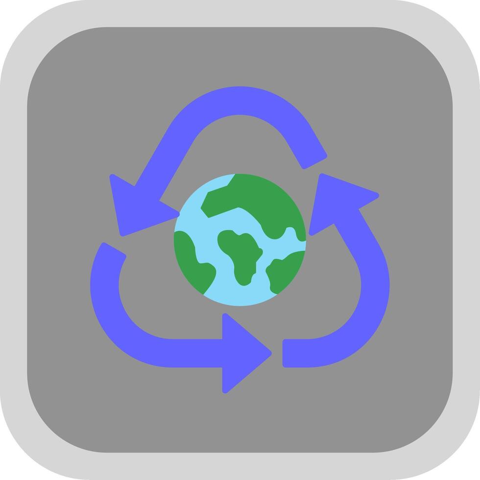 Recycle Flat Round Corner Icon vector