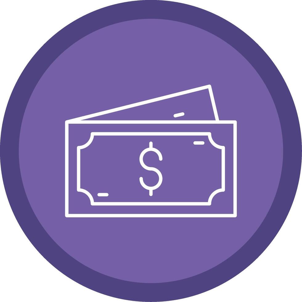 Dollar Line Multi Circle Icon vector