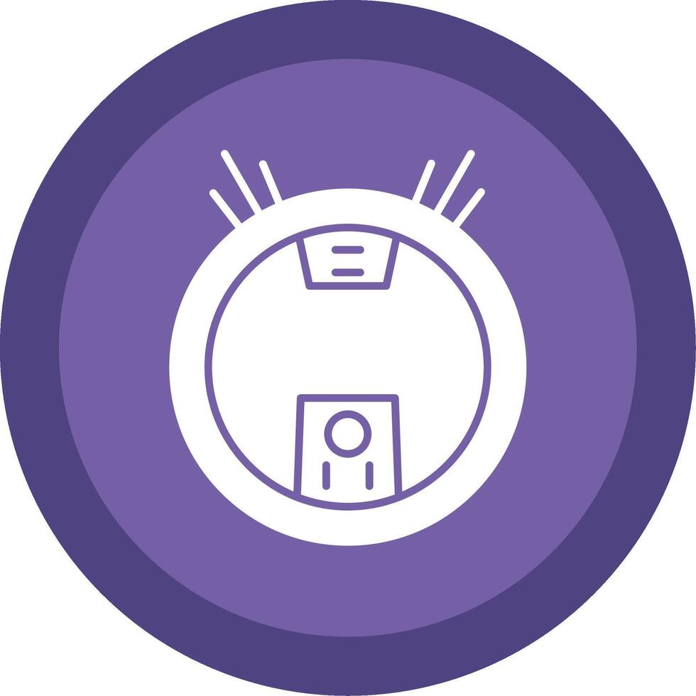 Robot Vacuum Glyph Multi Circle Icon vector