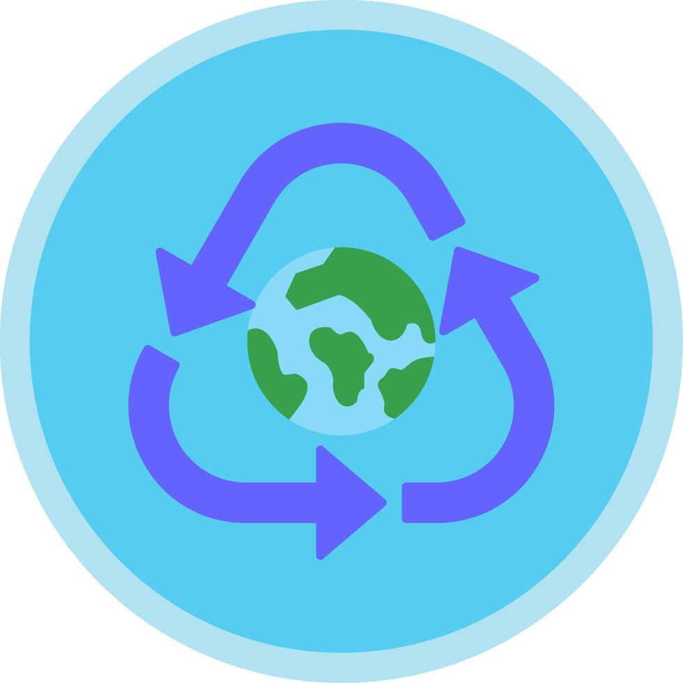 Recycle Flat Multi Circle Icon vector