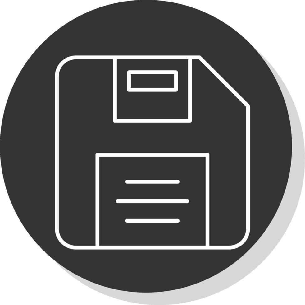 Diskette Line Grey Circle Icon vector