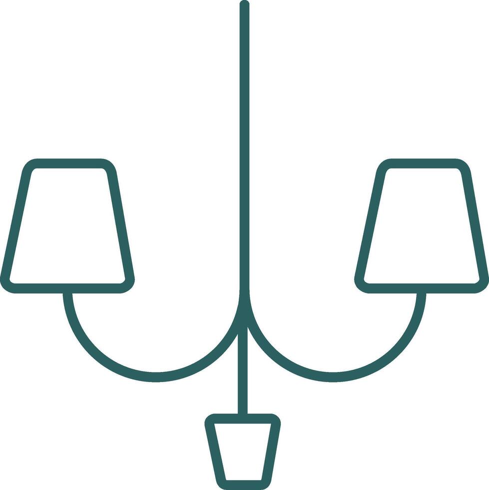lámpara línea degradado redondo esquina icono vector