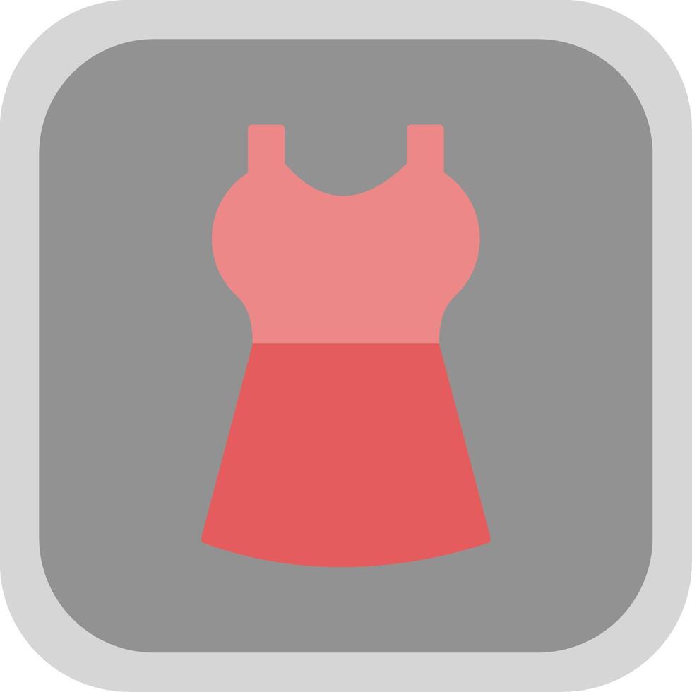 Dress Flat Round Corner Icon vector
