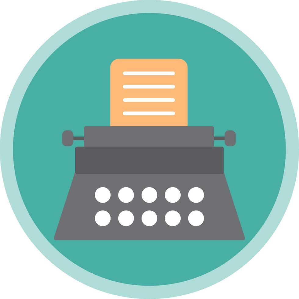 Typewriter Flat Multi Circle Icon vector