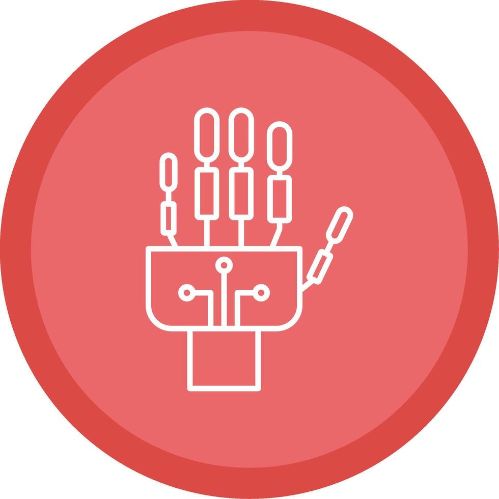 Robotics hand Line Multi Circle Icon vector