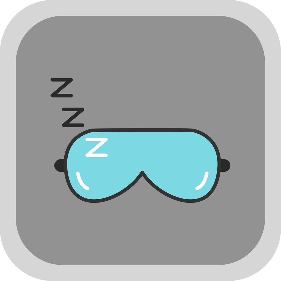 Sleeping Mask Flat Round Corner Icon vector