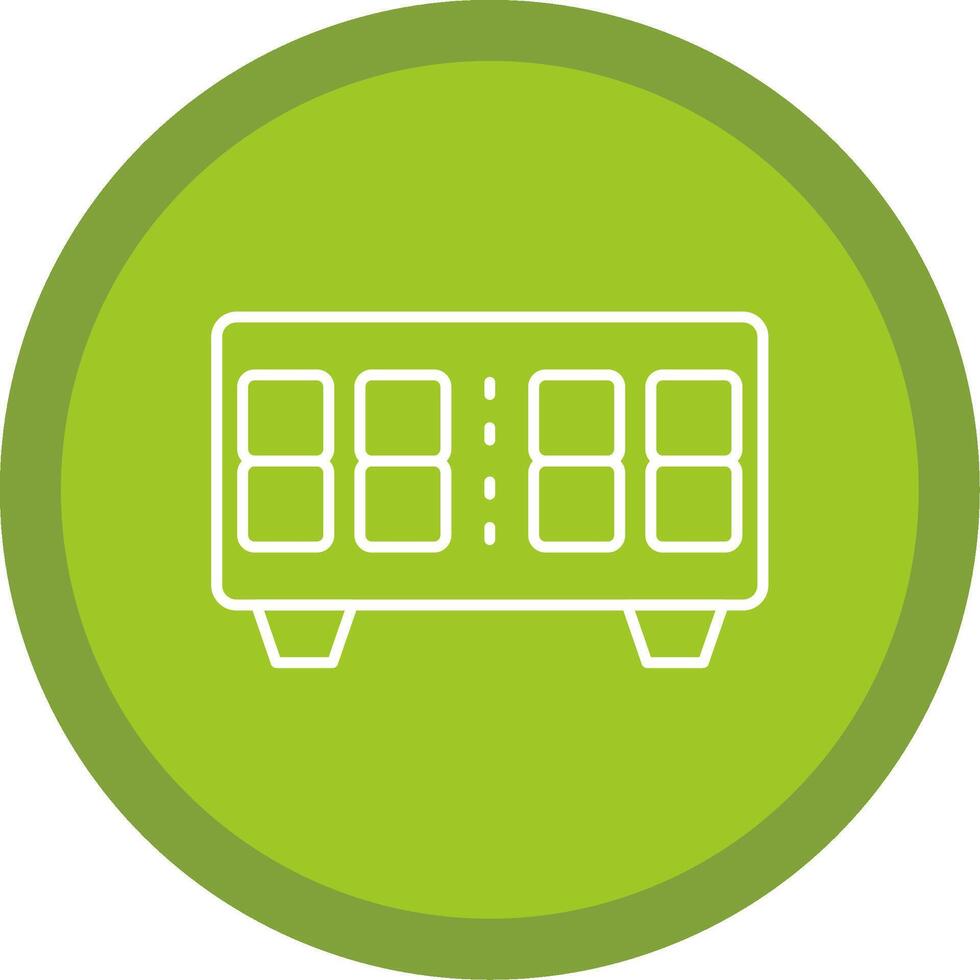 Digital Clock Line Multi Circle Icon vector