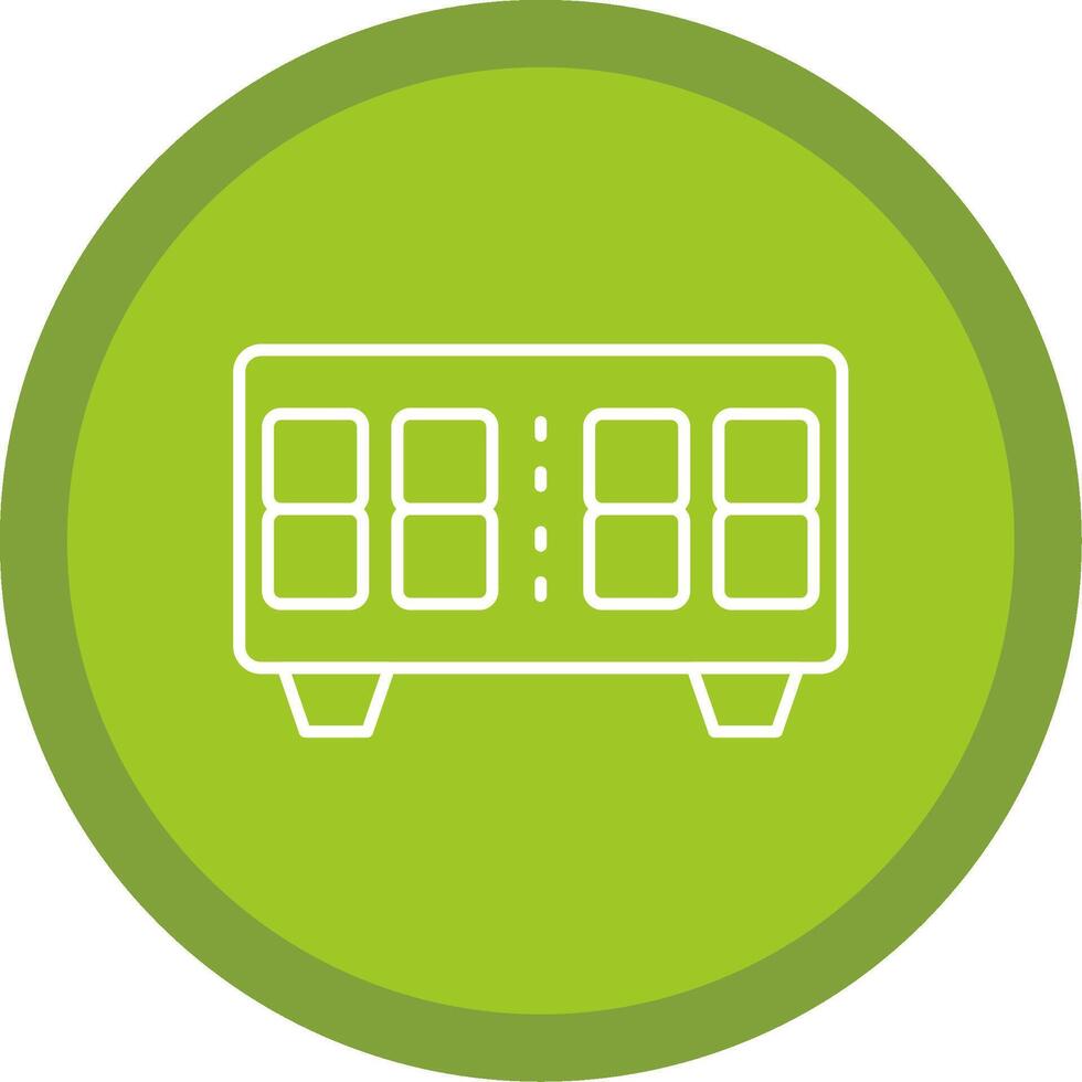 Digital Clock Line Multi Circle Icon vector