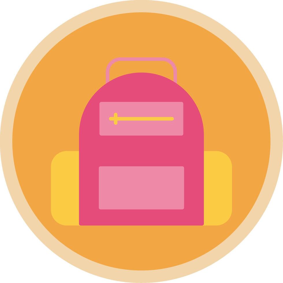 School Bag Flat Multi Circle Icon vector