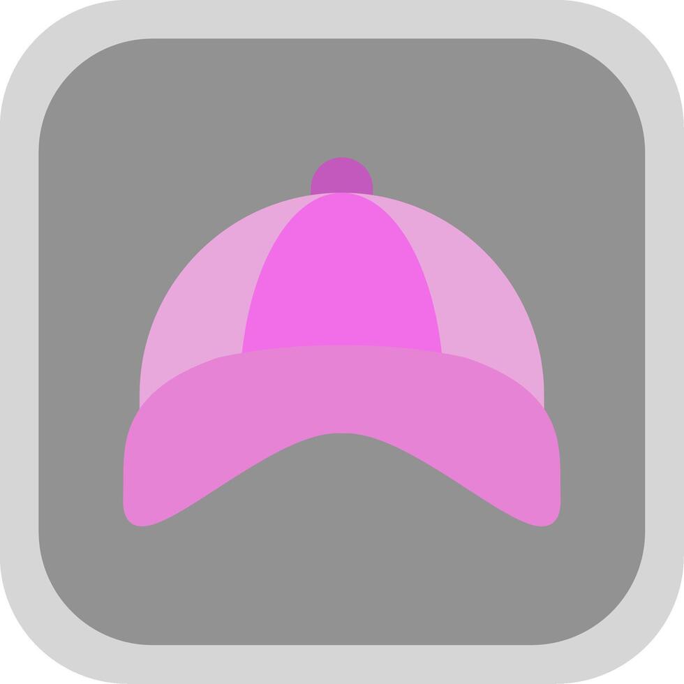 cap Flat Round Corner Icon vector
