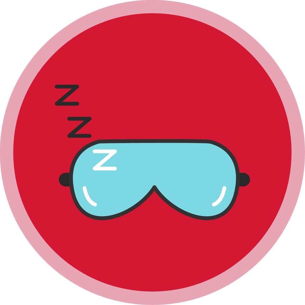 Sleeping Mask Flat Multi Circle Icon vector