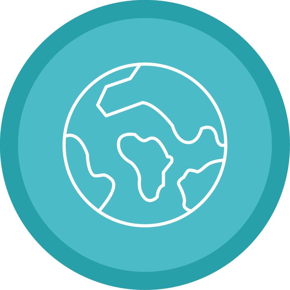 Earth Line Multi Circle Icon vector