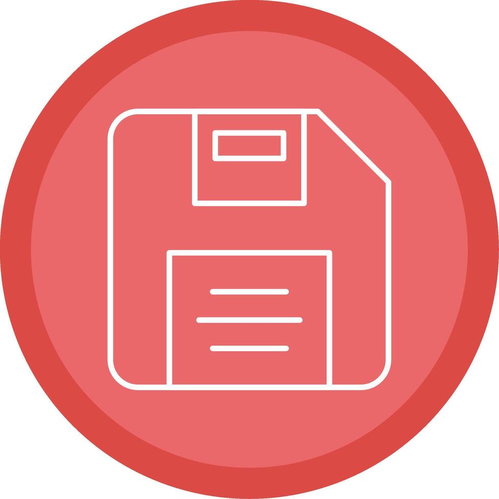 Diskette Line Multi Circle Icon vector